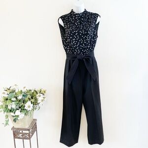Rebecca Taylor Black Dot Sleeveless Jumpsuit Size 6